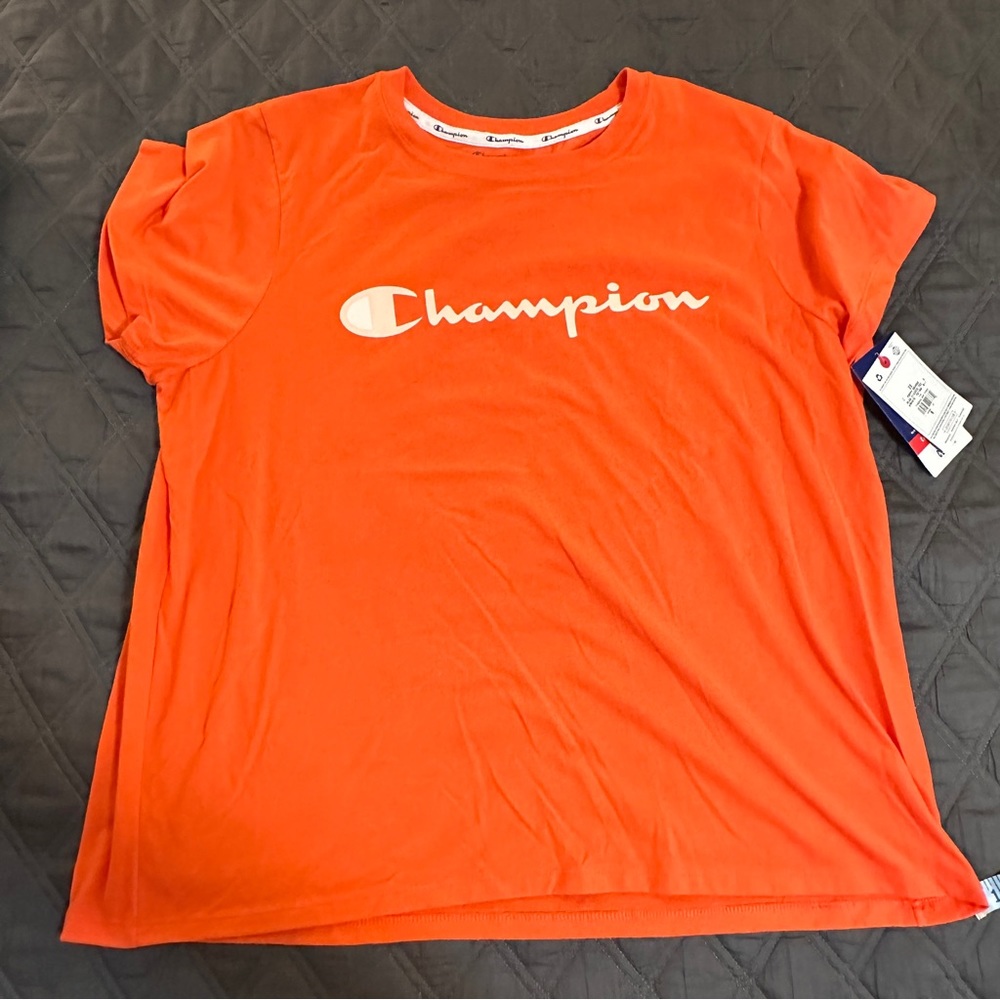 Champion women’s t-shirt Sz 2X nwt poppy orange